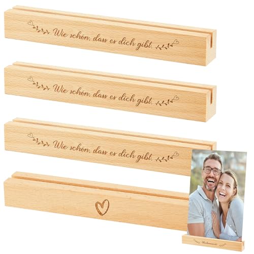 Namalu 4 Stück Kartenhalter Holz Fotohalter Tischkartenhalter mit...