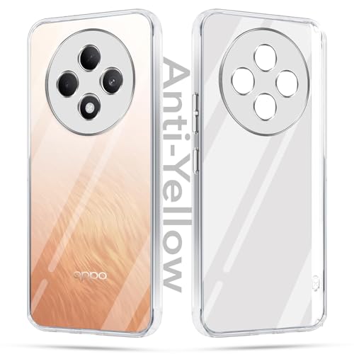 Image of Jkobi Lifetime Anti-Yellow Clear Back Cover Case for Oppo Reno 12F 5G (Sleek Hard Crystal | Shockproof and Camera Protection)