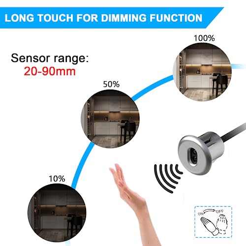 Image of VST Motion Sensor Light Switch, IR Handwave Activated Dimmable Light Switch for Closet Light LED Strip Light Under Cabinet Lighting with 12V JST Male and Female Connector (DC 12 /24V 3A) | Motion Sensor Light Switch for Closet Light LED Strip Light Under Cabinet lighting with 12V JST Male and Female Connector