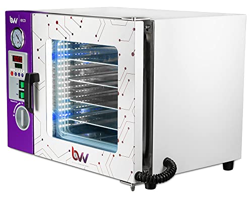 Bvv Eco Vacuum Oven - 0.9 Cf Purging, Drying & Degassing Oven With Four Shelves, Four Wall Heating & Led Display - Uniform Heat Distribution - Hose & Power Cord Included #TOP1