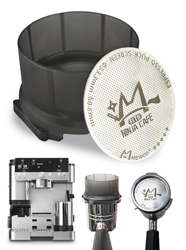 Espresso Puck Screen and Portafilter Funnel for Ninja Luxe Cafe Accessories,53.3mm Portafilter Filter Screen and Plastic Replacement Dosing Funnel for ES501 ES601