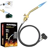 Propane Torch Head, Mapp Map Gas Torch Kit, Solid Brass Soldering Torch with 5Ft Hose, Fuel by MAPP MAP Pro Propane, Pencil Flame Blow Torch for Soldering, Brazing, Welding