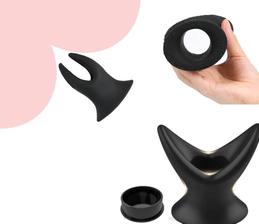 Black Hollow Butt Plug, Silicone Butt Plug Anal Expander Vaginal Expander Anal Stretcher for Anal Trainer Anal Play, BDSM Adult Sex Toys Anal Toys for Men & Women Gay Couples(M)