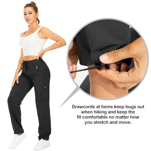 Image of Q - RIOUS Women's Parachute Pants Quick Dry Lightweight Safari Pants Zipper Pockets