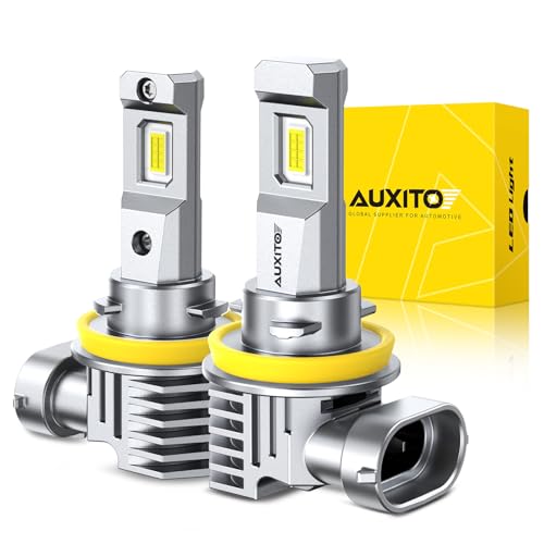 AUXITO H11 LED Bulb H8 Bulbs, 900% Brighter H8 H9 Light Bulbs, Plug N Play, Long Lifespan, No Flicker, 99% Compatibility, 2PCS
