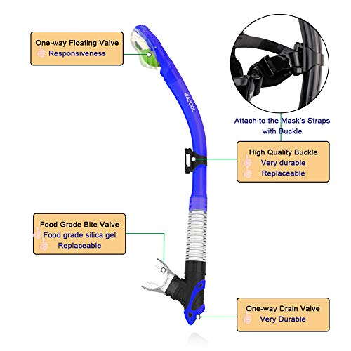 image for WACOOL Professional Adults Teens Kids Snorkeling Snorkel Diving Scuba 
