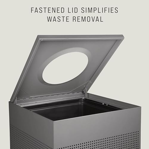 Image of Rubbermaid Commercial Products Silhouette Square Open Top Trash Can, 16 Gal, Silver Metallic, Indoor for Offices /Hotel Lobbies /Front Desk