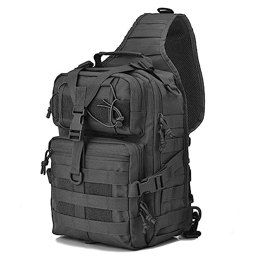 Lixada Militärischer taktischer Rucksack, MOLLE, Militärrucksack, Tasche für Honda Taktischer Wanderrucksack für Camping, Abenteuer oder Reisen, schwarz