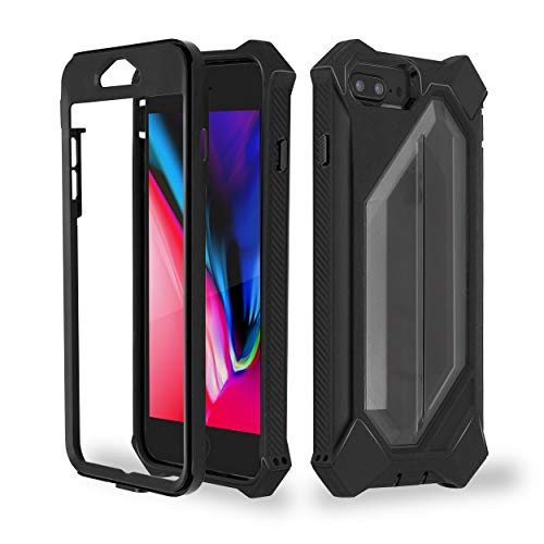 HONOVI iPhone Case, Full Body Protective Dual Layer Hybrid Case Cover Rugged Bumper Case Compatible with iPhone 8 Plus, iPhone 7 Plus, iPhone 6 Plus, iPhone 6s Plus - Black Rhombus