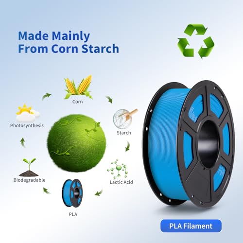 Image of ANYCUBIC PLA 3D Printer Filament, Glow in The Dark, 3D Printing PLA Filament 1.75mm Dimensional Accuracy + /- 0.02mm, 1KG Spool (2.2 lbs), Blue PLA, Glow Blue