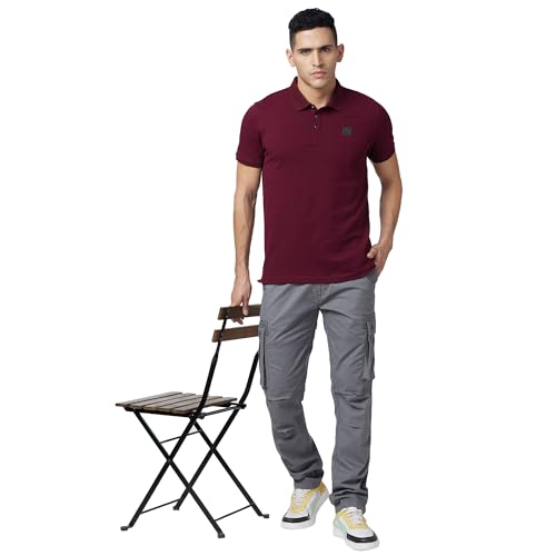 Image of Spykar Mid Rise Regular Fit Trousers for Men