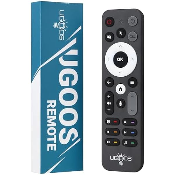 Ugoos Pilot zdalnego sterowania UR02 zdalne połączenie na podczerwień i Bluetooth, do Ugoos TV Box, wbudowany mikrofon do wyszukiwania głosowego, wykrywania żyroskopu