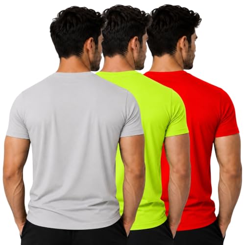 Image of 3Colours RGB Men's Gym Wear T-Shirt - Moisture-Wicking, Quick-Dry, Athletic Fit Workout Tee -Freak
