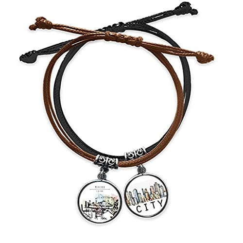 Bracelet Macao en cuir sidi et corde tressee de haute qualite