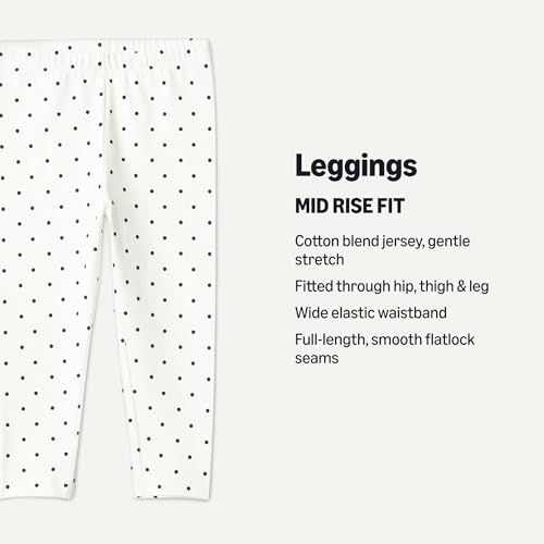 Image of Amazon Essentials Girls' Cotton Stretch Leggings, Multipacks