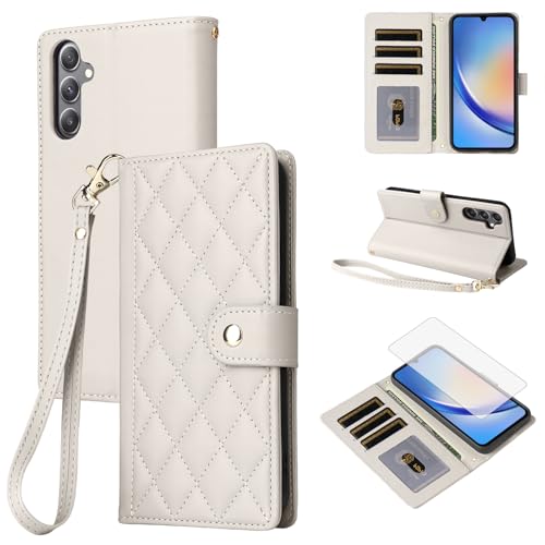 Furiet �E�H���b�g�P�[�X Samsung Galaxy A35 5G�p �����K���X�X�N���[���v���e�N�^�[�t�� PU���U�[ ���X�g�X�g���b�v �X�^���h �J�[�h�z���_�[ �ی�g�ѓd�b�A�N�Z�T���[ �d�b�J�o�[A 35 35A A355G ���f�B�[�X �����Y