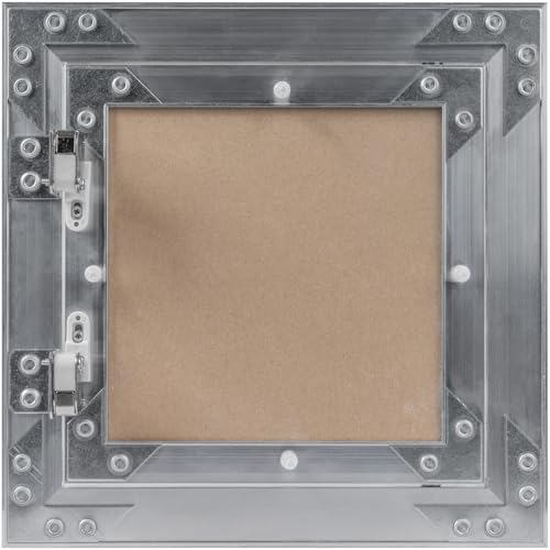 Vent Systems Revisionsklappe Trockenbau 20x20 cm mit 1.25 cm Wasserdicht Gipskarton - Wand, Decke Push-Click Aluminium Rigips Revisionstür - Innen Sanitär - Befliesbar Wartungsklappe, Serviceklappe