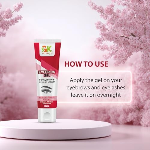 Image of GK Naturals Eyebrow & Eyelash Growth Gel | Argan oil,pro vit B-5,Olive oil| 100% Herbal Formula for Thick, Long & Healthy Lashes - 15 g