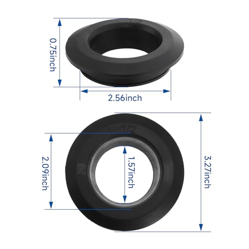 1 1/2 Inch Rubber Flexible Tank Adapter Bulkhead Fitting, Rubber Sealing Compression Fittings, Black (Pack of 6) - Thumbnail 2