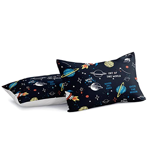 Boys Comforter Set Full Size Galaxy Bedding Sets Outer Space Printed Space Quilt Set For Children Boy Girl Teen Kids Includes 1 Comforter + 2 Pillow Cases #TOP3