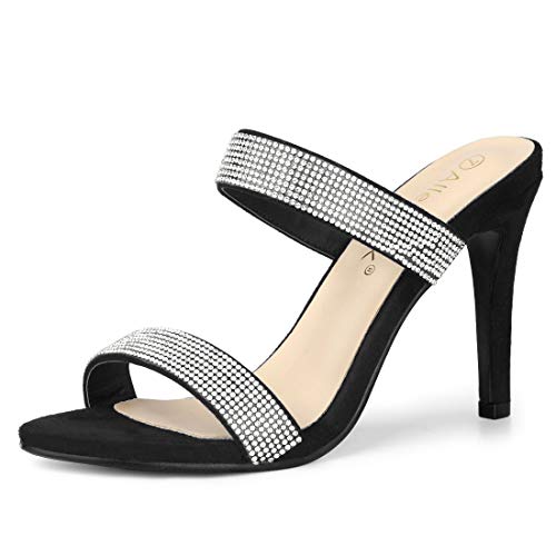 Sandales talon chaton bride cheville PU chaussures été habillées Allegra K