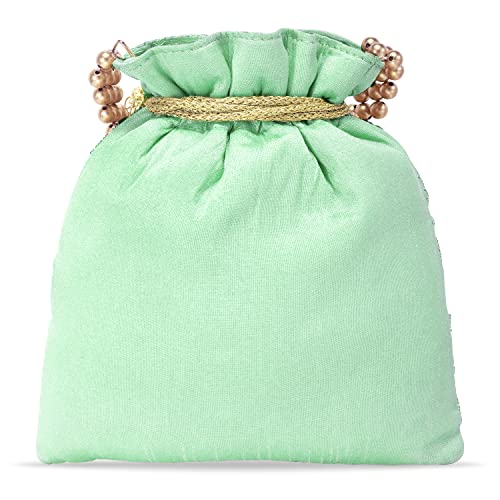 Image of Aheli Potli Purses Gift for Women Handmade Evening Handbag Stylish Bridal Fashion Wristlet