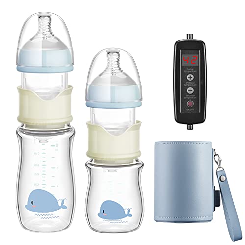 AIKEBAO Heating Constant Temperature Formula Mixing Bottle Gift Set 5 & 8 oz,Formula Bottle Mixing Bottle/Formula Dispenser Bottle/Portable Formula Baby Bottle
