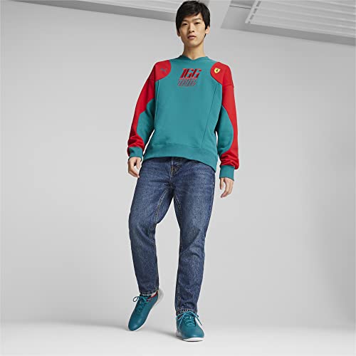 PUMA Puma Mens Ferrari Drift Cat Decima Sneaker, Green Lagoon-Cool Light Gray-Puma Mens White, 9.5