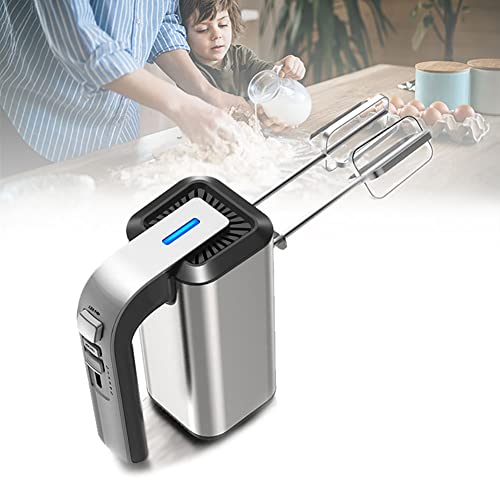 800W Hand Mixer Electric – Stainless Steel Accessories, Turbo Boost & 5 Speed for Easy Whipping Dough & Cream – Self-Control Speed, Eject Button – Kitchen Mixers
