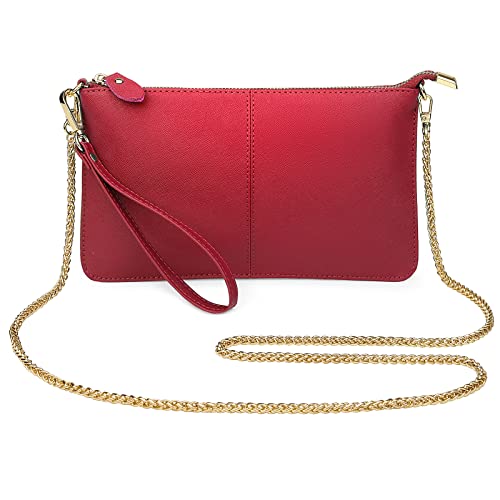 Image of Uromee Wristlet Wallet Clutch Purses for Women Genuine Leather Crossbody Bag Handbag with Detachable Shoulder Chain