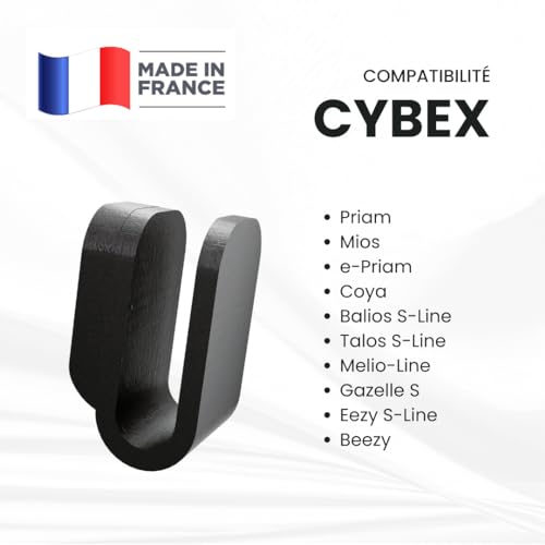 Générique Bag Holder Hook for Cybex Pushchair Compatible with Cybex Coya, Melio, Priam, Balios, Talos, Gazelle S, Eezy S-Line, Mios, Beezy - Accessory Attachment for Changing Bag, Black