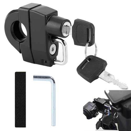 Helmschloss, Motorrad Helmschloss, Motorcycle Helmet Lock, Bicycle Helmet Lock, Universelles Helmschloss mit Schlüsseln, Für 22-28 mm Lenkerrohre, Motorräder, Fahrräder Oder Roller, Sichert Den Helm