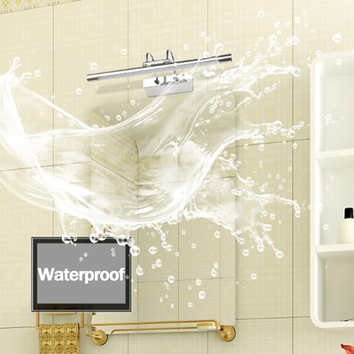 Aplique de espejo LED de 55cm plateado con luz cálida para el baño 5