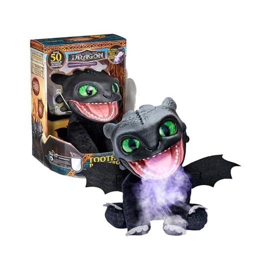 Puppetronic Real FX Toothless - Peluche de Destentao de Cómo Entrenar a tu Dragón, Marioneta Electrónica de 30 cm, +50 Reacciones y Sonidos, Efectos de Humo y Fuego, 6+ años, Famosa (RE000000)