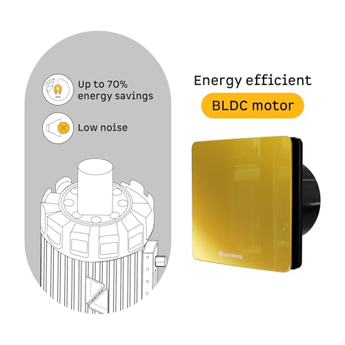 Image of atomberg Studio Exhaust Fan 150mm (6 Inches) | BLDC Motor | 6.8W| Low Noise | 2000 RPM| Ideal for Bathroom,Kitchen | Easy to Clean | Installation-Round Cut (153mm) | 2 Years Warranty | Orion Gold