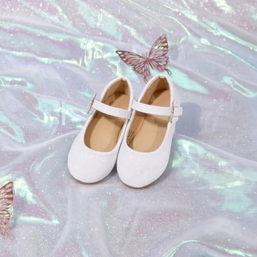 Image of PHIRAMIN Toddler Flower Girl Dress Shoes - Little Girl Mary Janes Flats Wedding