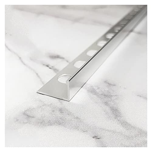 Perfil de transición metálico de 140 cm para suelo de madera a azulejo plata 2