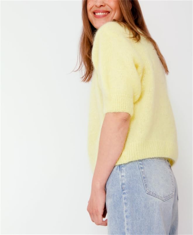 Image of Women Knitted Crop Cardigan Shirt Short Sleeve Button Down Ribbed Knit Crop Top Y2k Girls Outwear Top Tee Shirt