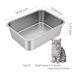 Stainless Steel Litter Box with High Sided, Metal Cat Litter Box, Odor-Free, Non-Stick Litterbox Pan, Easy to Clean Pet Supplies Toilet Tray for Indoor Cats, Kittens or Multicat Homes - Image 2