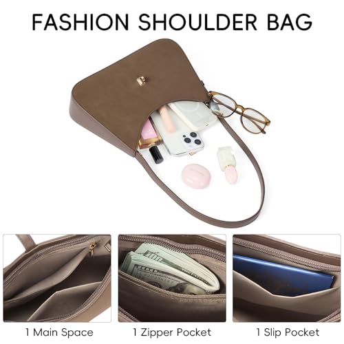 Image of CLUCI Suede Purses for Women, Shoulder Suede Bag with Adjustable Strap, Handbag Hobo Bags