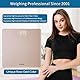 Homebuds Digitale Waage Personen, hohe Präzision Zugesichert durch professionelle Personenwaage fabrik SEIT 2001, helle weiße LED und Step On, 3*AAA Batterien enthalten, 400lb/182kg, Roségold