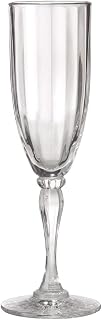 GET SW-1421-1-SAN-CL-EC BPA-Free Break-Resistant Plastic Fluted Champgane Glasses, 8 Ounce, Clear (Set of 4)