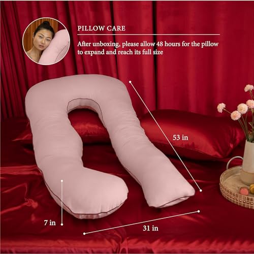 Image of Safe Multifunctional Microfiber U Shaped Pregnancy Pillow /Maternity Pillow. (Pink-U-PIPEN-2)