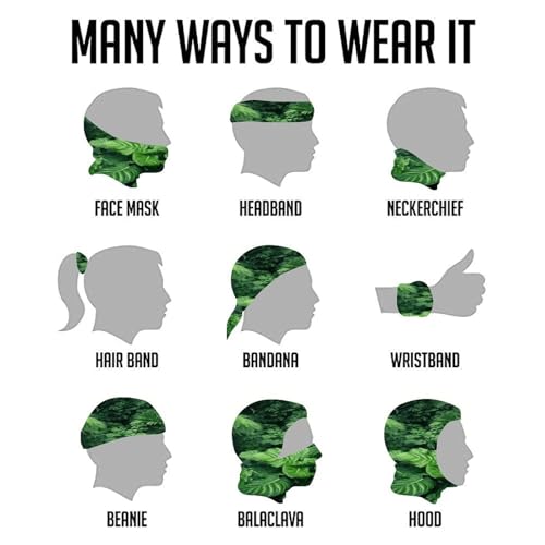 Pasamontañas transpirable a prueba de viento con diseño de plantas verdes, cubrebocas, balaclava y bandana para hombre y mujer para senderismo y pesca miniatura 5