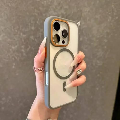 Coque pour iPhone 13 couleur grise fine et élégante pour recharge sans fil