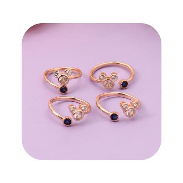 ERI Mickey Mouse,Rose Gold Toe Ring | 925 Sterling Silver,Adjustabe | Pack of 4 Toe Rings | 6 Months Warranty(T&C) | With Certificate of Authenticity and 925 Stamp | - Image 5