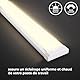 B.K.Licht - LED Leiste mit Ein-Ausschalter, warmweiße Lichtfarbe, inkl. Steckerkabel, Unterbauleuchte Küche, LED Lichtleiste Küche, Schrankbeleuchtung, Küchenlampe, 57,5x4,9x1,3 cm, Weiß-Silber