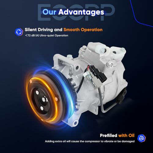 Image of ECCPP A /C Compressor with Clutch for Infiniti EX35 FX35 3.5L 2009-2012 | for Nissan 370Z 3.7L 2009-2020 for Infiniti Q70L Q60 QX50 3.7L 2014-2015 Fast Cooling AC Compressor