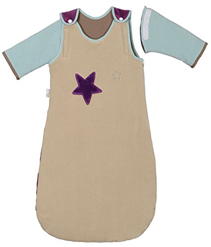 P 'tit Basile - Saco de dormir de invierno para bebé niño, 6-24 meses - 90 cm - con mangas largas extraibles removibles desmontables, algodón orgánico, TOG 2,5 Sirius