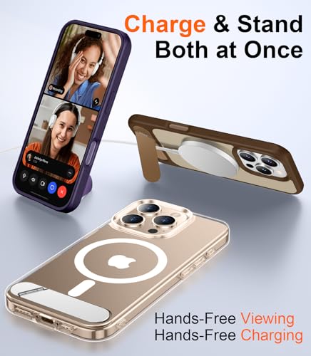 Image of Magnetic Compatible with iPhone 16 Pro Max Case, [Built-in Invisible Kickstand][Compatible with MagSafe] [Military Grade Shockproof] Slim Thin Phone Case for iPhone 16 Pro Max 6.9 inch
